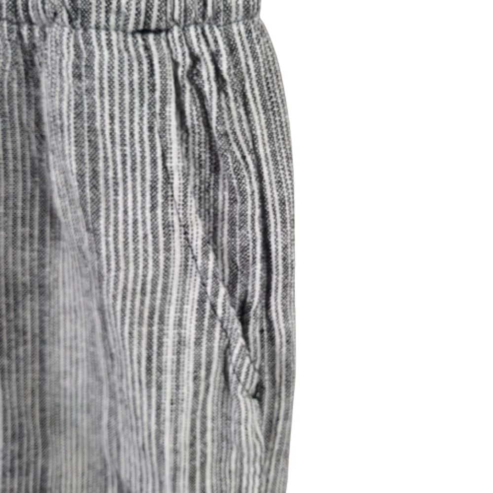 Kelly Renee Womens Linen Blend Striped Sleeveless Black/White Shorts Romper Sz S - Picture 8 of 11